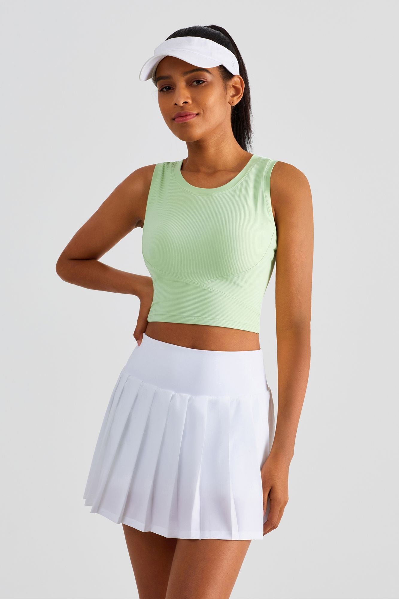 Ribbed Longline Racerback Sports Bra for Comfort and Stylish Support