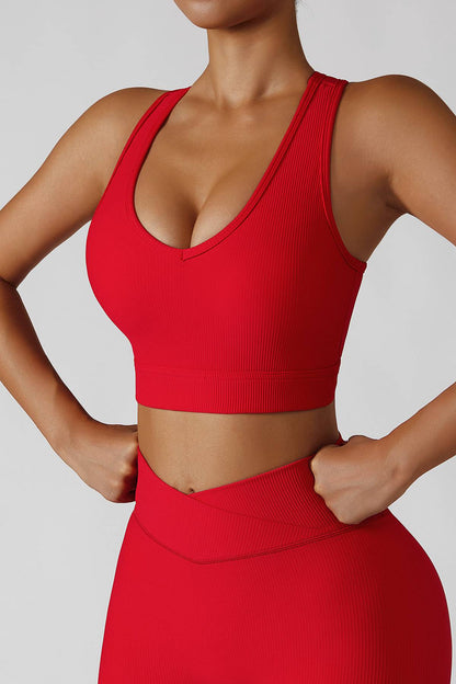 Ribbed Racerback Sports Bra for Ultimate Comfort and Support