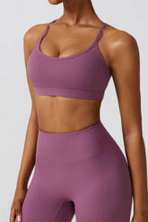Scoop Neck Strappy Sports Bra