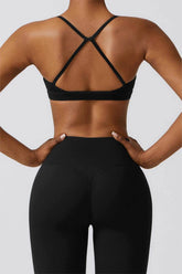 Scoop Neck Strappy Sports Bra