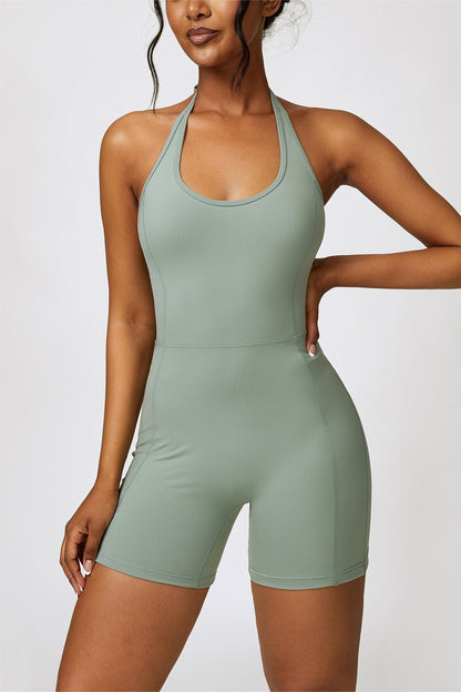 Scoop Neck Halter Short Unitard - Versatile and Stylish Dancewear