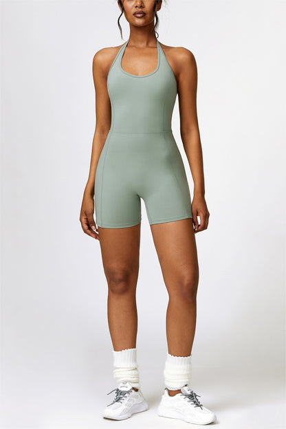 Scoop Neck Halter Short Unitard - Versatile and Stylish Dancewear