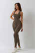 Sculpted Scoop Neck Racerback Jumpsuit - Breathable & Comfortable Feel