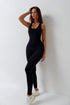 Sculpted Scoop Neck Racerback Jumpsuit - Breathable & Comfortable Feel