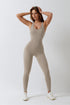 Sculpted Scoop Neck Racerback Jumpsuit - Breathable & Comfortable Feel