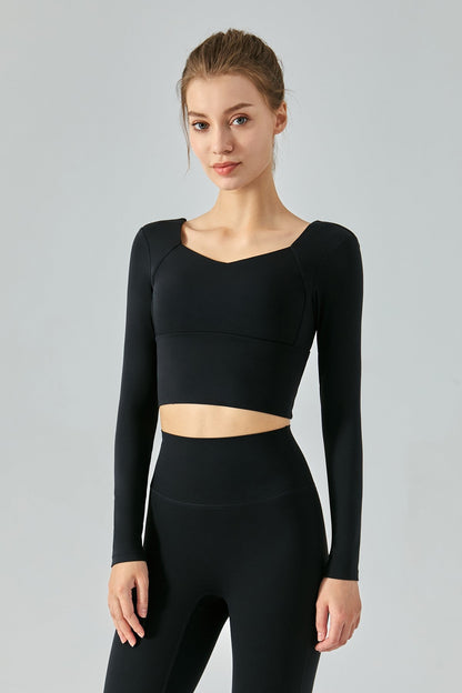 Long Sleeve Crop Top Shirts with Open Back - Versatile Fashion Choice