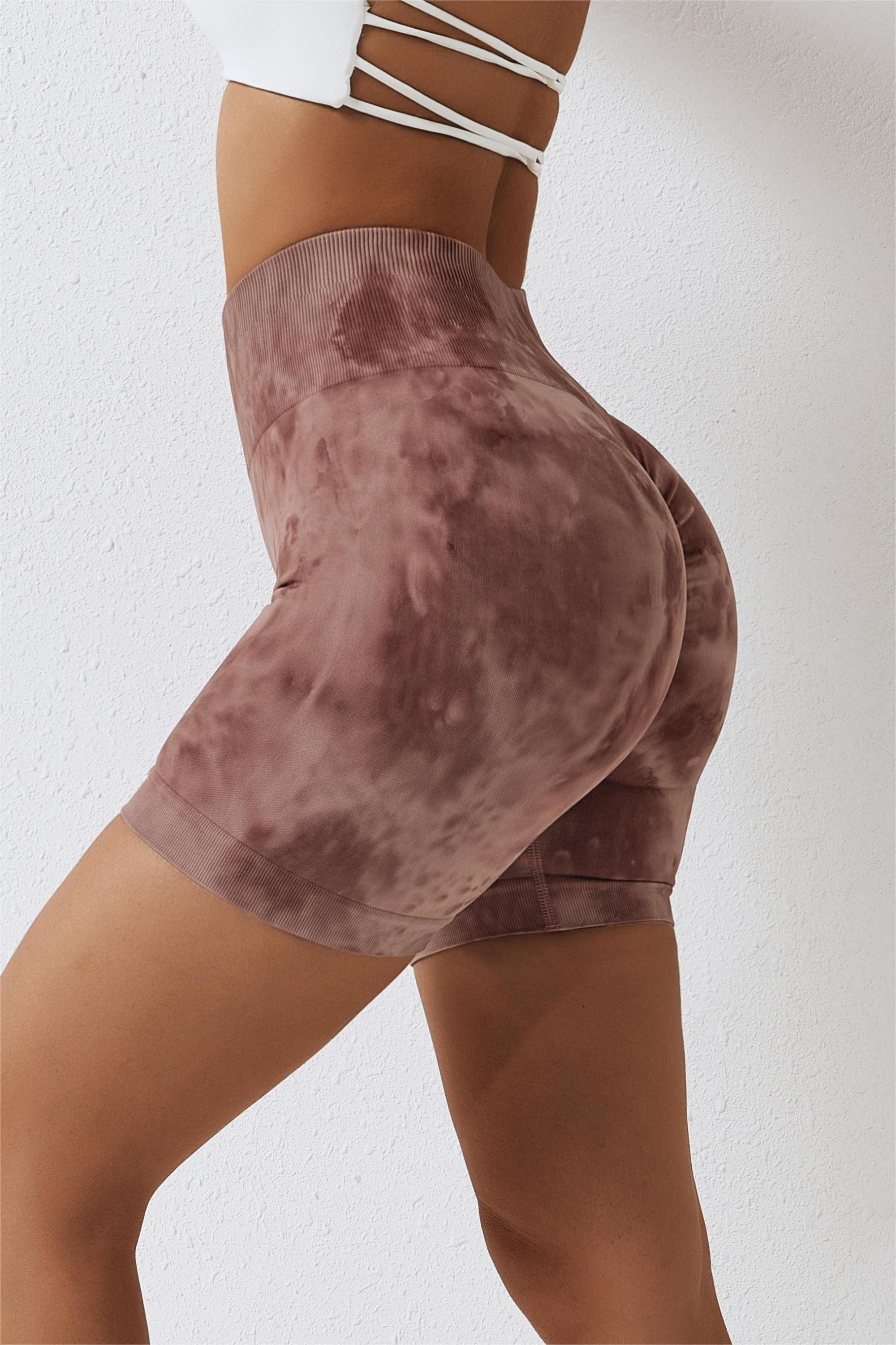 Seamless Tie Dye Scrunch Butt Shorts - Comfort and Style