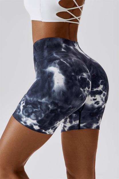 Seamless Tie Dye Scrunch Butt Shorts - Comfort and Style