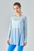 Sheer Mesh Long Sleeve Asymmetrical Hem Tops for Trendy Style and Fit