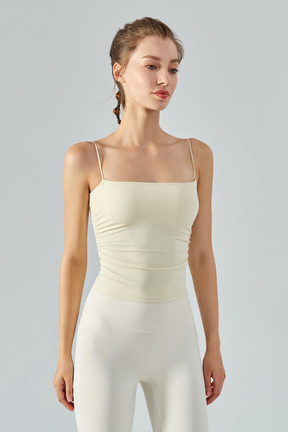 Side Ruched Camisole with Built-In Bra - Stylish &amp; Supportive Fit