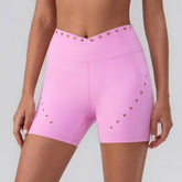 High Waist Tummy Control Hollow Out Yoga Shorts