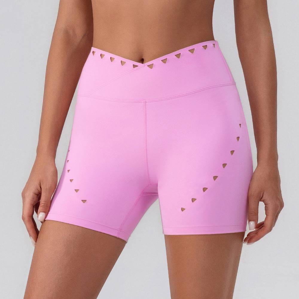 High Waist Tummy Control Hollow Out Yoga Shorts