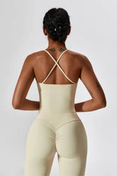 Square Neck Crossover Strap Tank Top