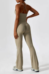 Square Neck Crossover Strap Tank Top