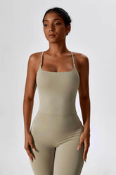 Square Neck Crossover Strap Tank Top