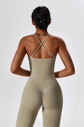 Square Neck Crossover Strap Tank Top