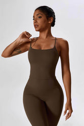 Square Neck Crossover Strap Tank Top