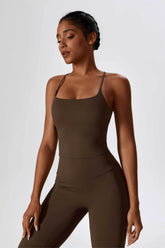 Square Neck Crossover Strap Tank Top