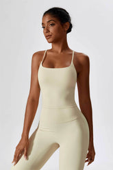 Square Neck Crossover Strap Tank Top