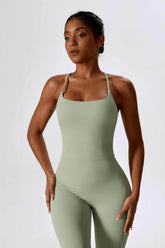 Square Neck Crossover Strap Tank Top