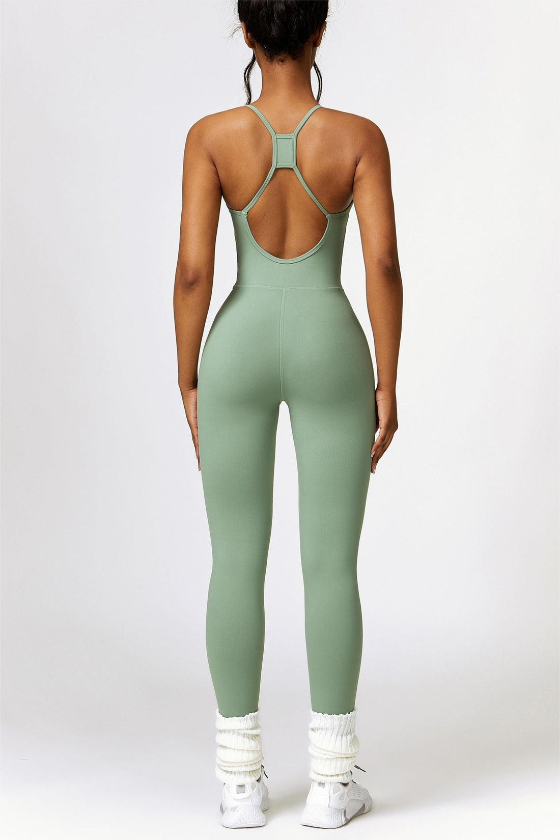 &quot;Scoop Neck Strappy Open Back Active Jumpsuit | Stylish &amp; Comfortable&quot;