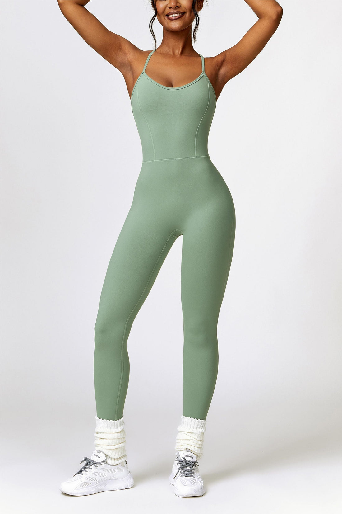 &quot;Scoop Neck Strappy Open Back Active Jumpsuit | Stylish &amp; Comfortable&quot;