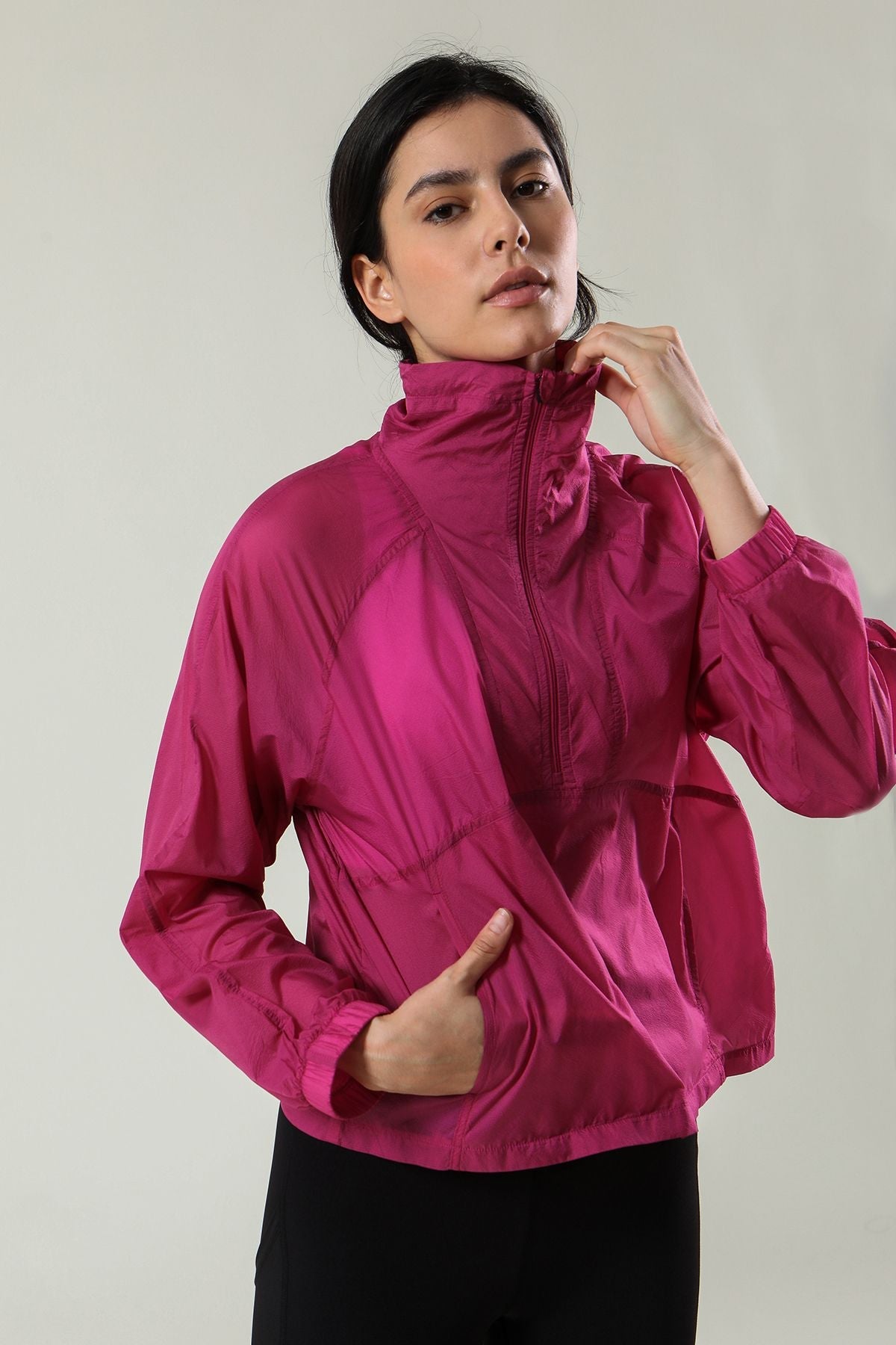 Sun Protection Half-Zip Track Jacket Windbreaker