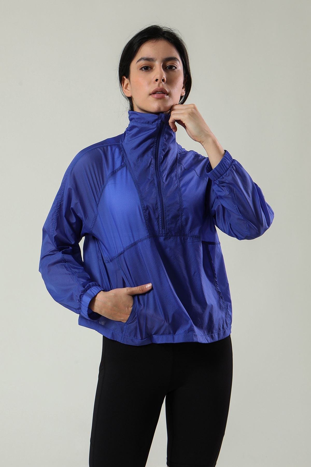 Sun Protection Half-Zip Track Jacket Windbreaker