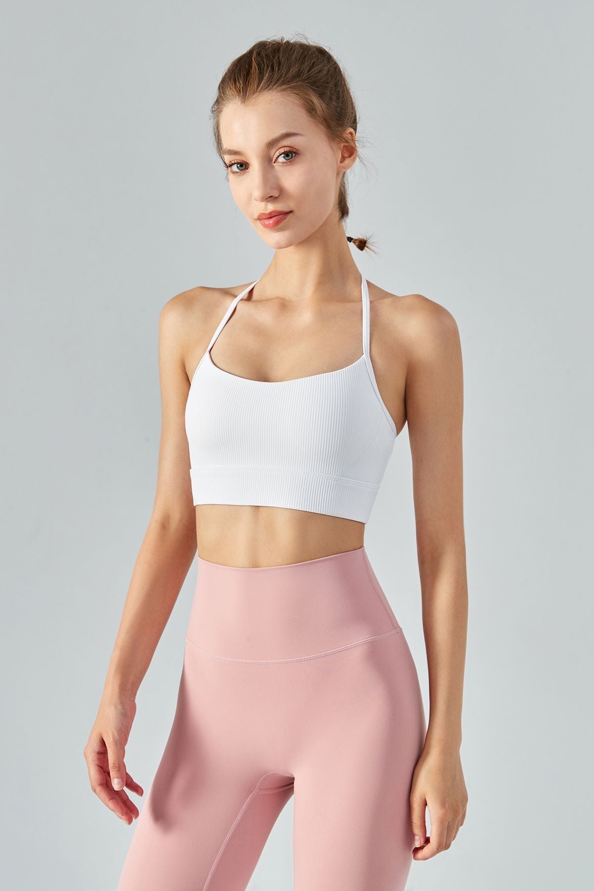 Ribbed T-Back Sports Bra