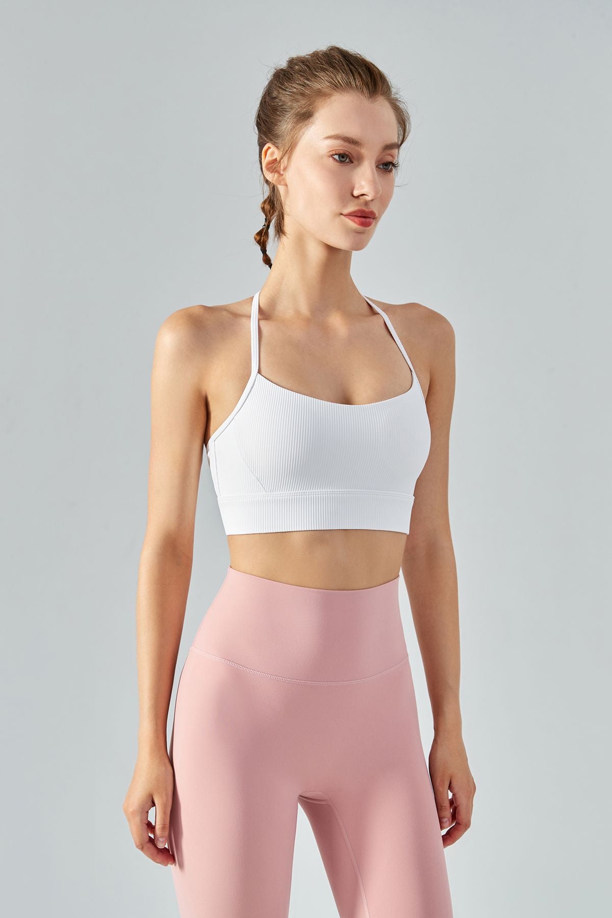 Ribbed T-Back Sports Bra