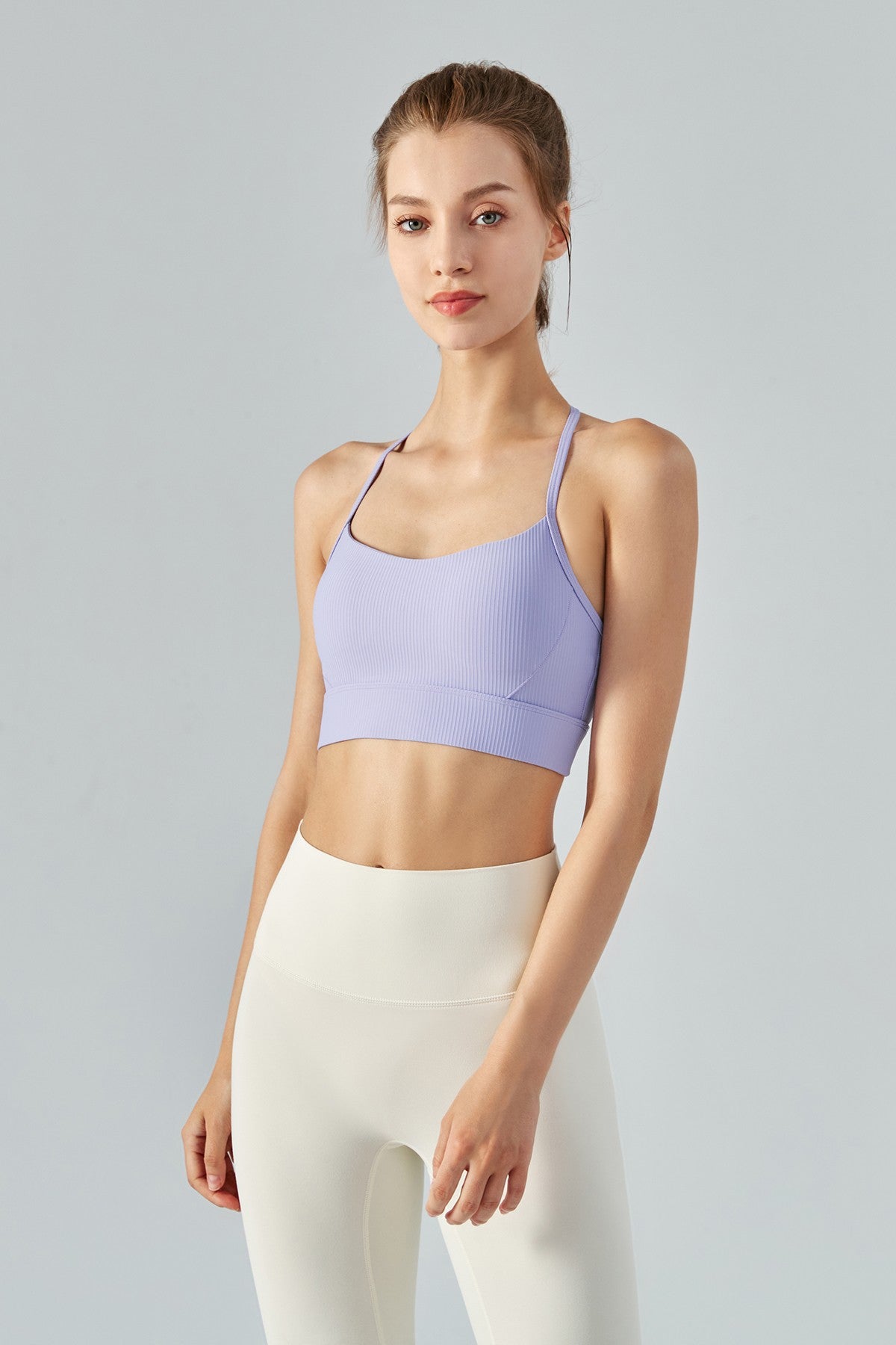 Ribbed T-Back Sports Bra