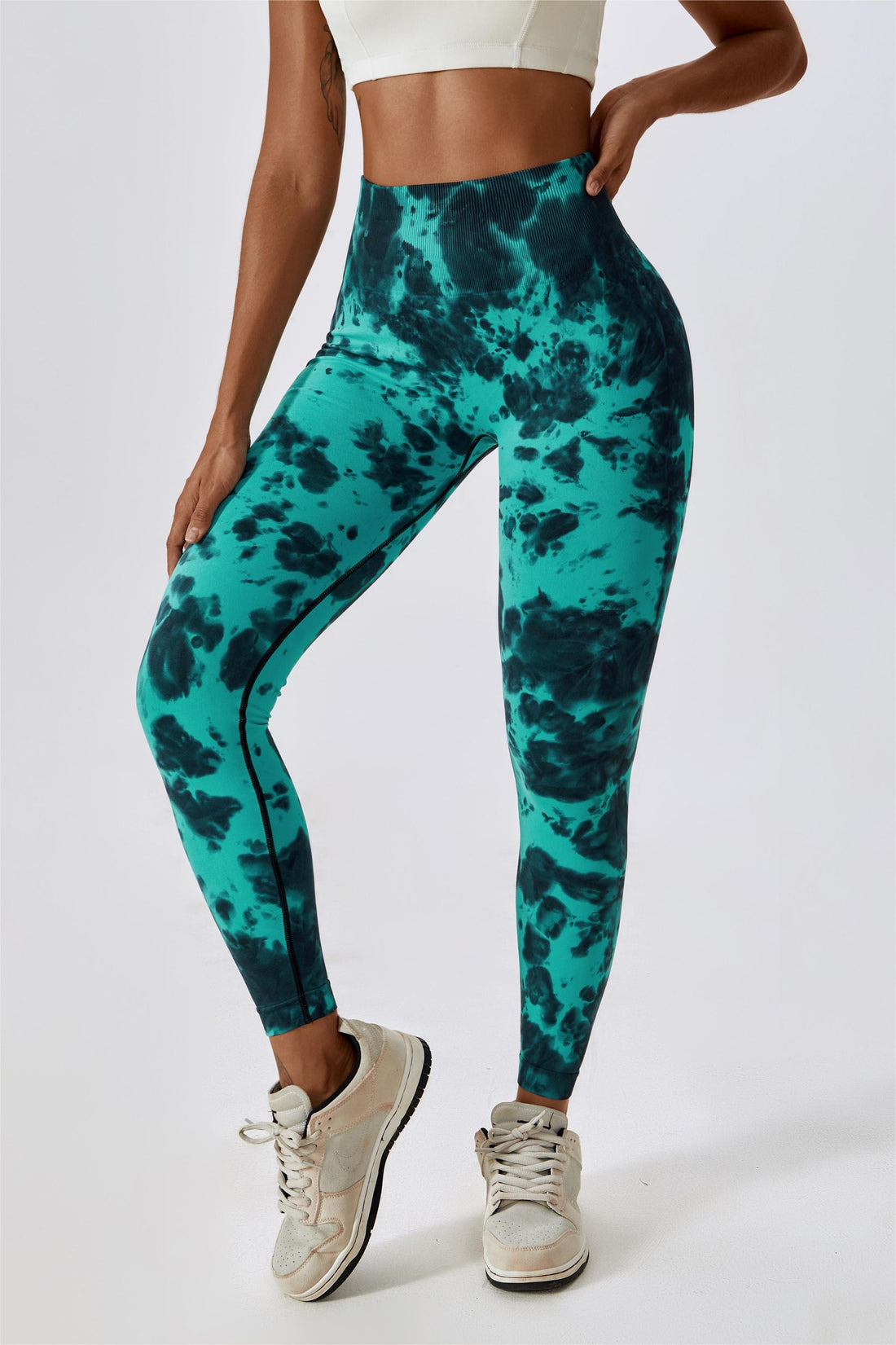 Tie Dye Seamless High-Rise Scrunch Leggings – Stylish &amp; Supportive