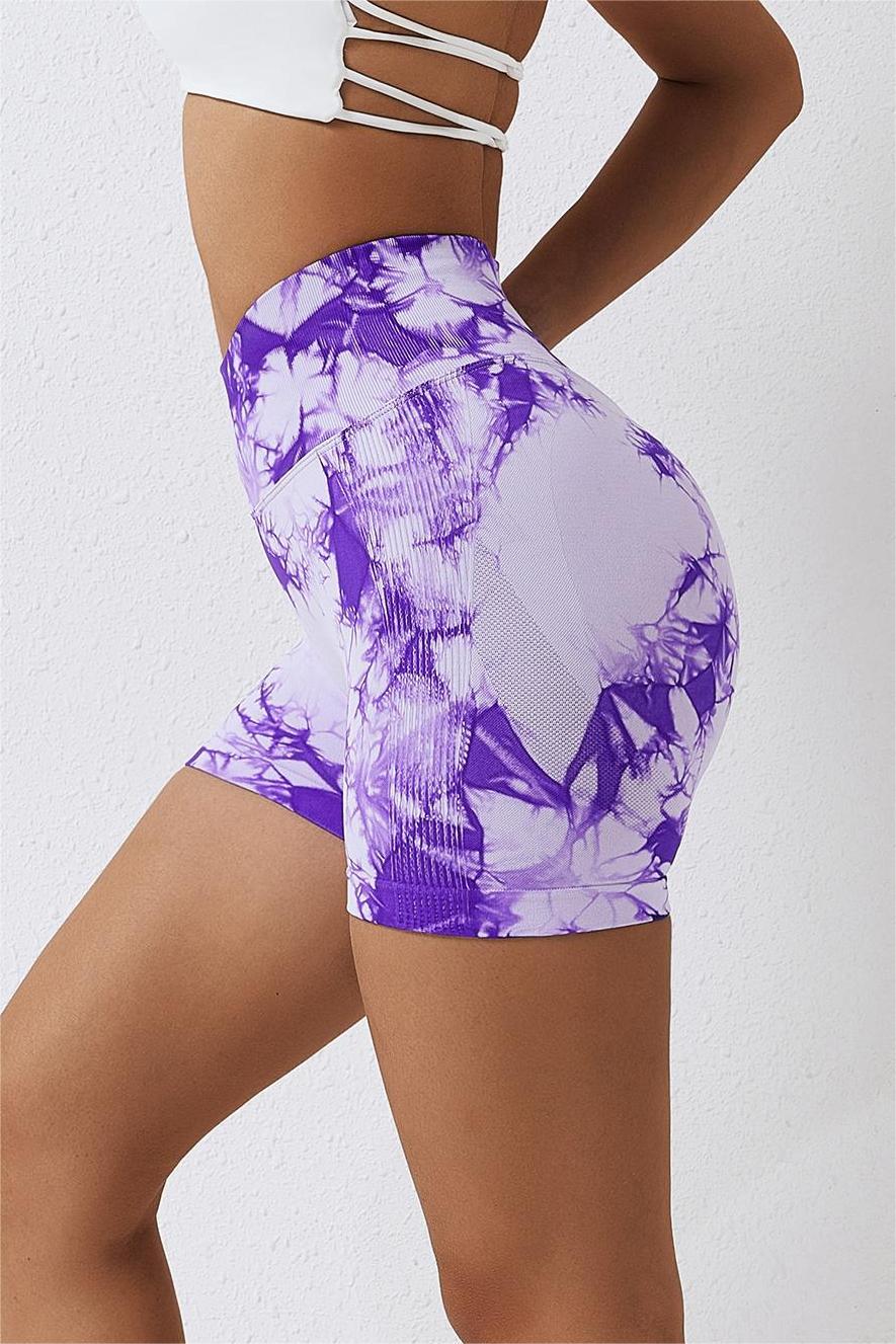 Tie Dye High-Waist Scrunch Butt Shorts -Unleash Your Inner Trendsetter