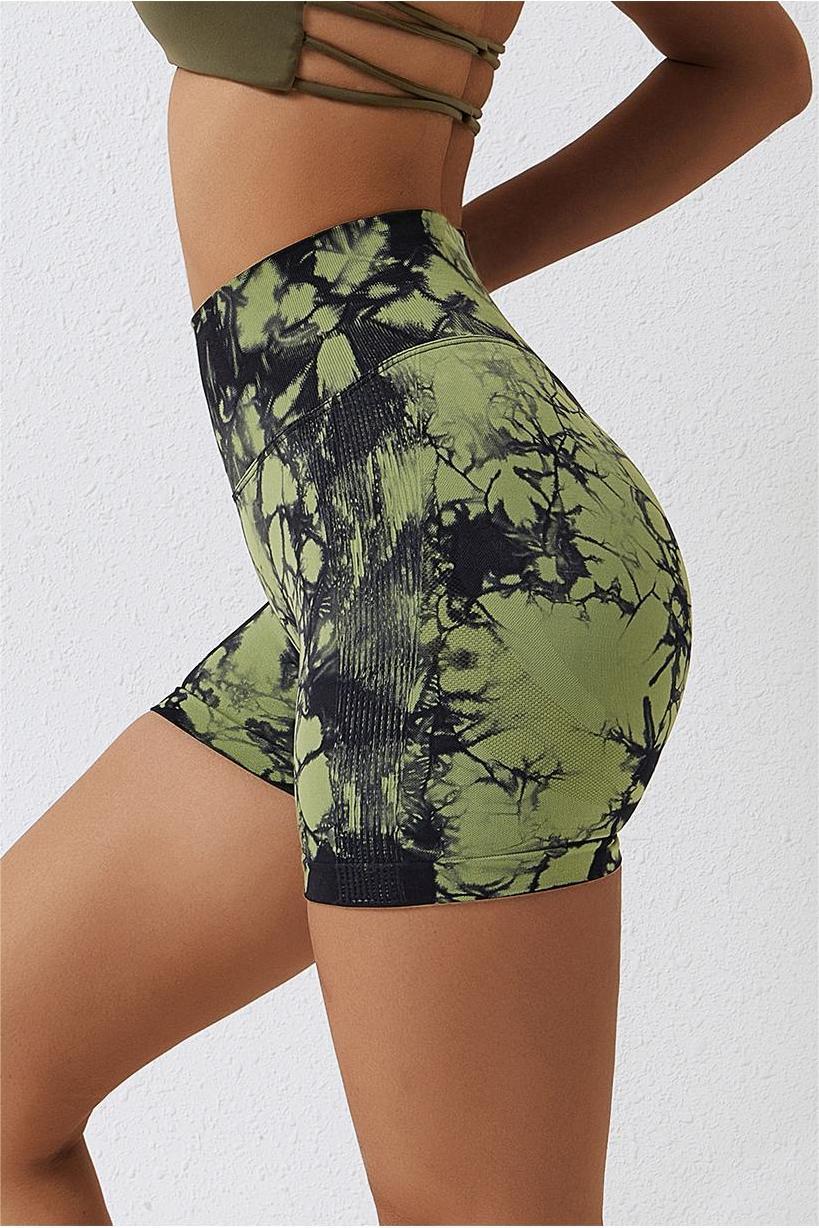 Tie Dye High-Waist Scrunch Butt Shorts -Unleash Your Inner Trendsetter