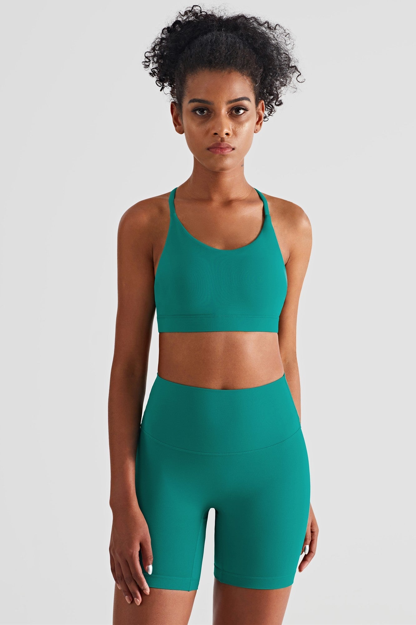 Activewear Set | Triangle Back Sports Bra &amp; High-Waisted Shorts