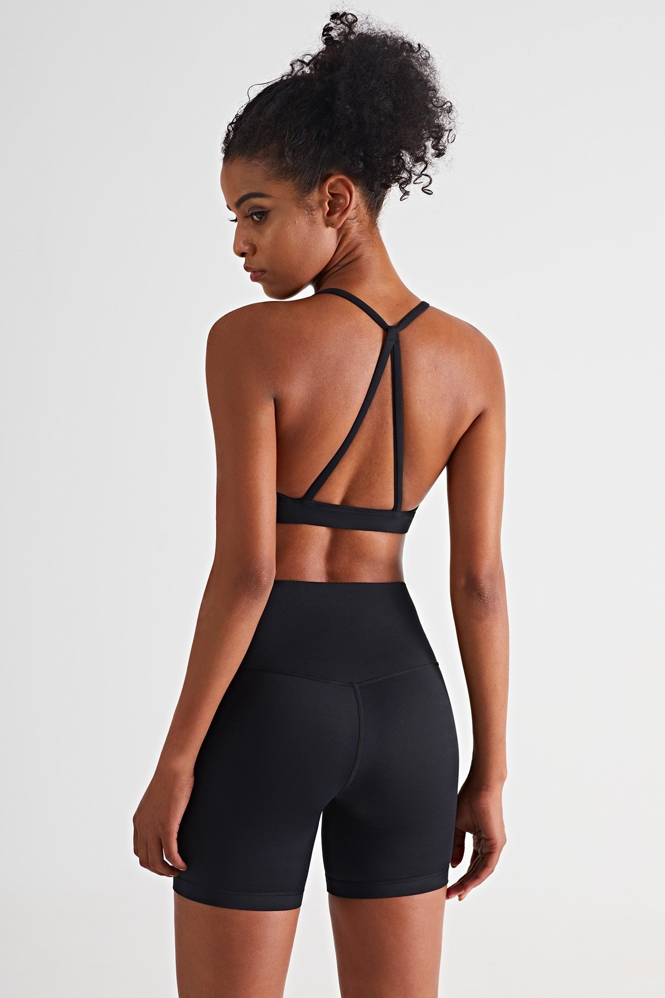 Activewear Set | Triangle Back Sports Bra &amp; High-Waisted Shorts