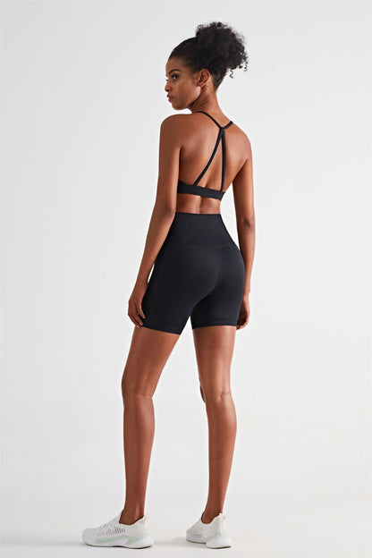 Activewear Set | Triangle Back Sports Bra &amp; High-Waisted Shorts