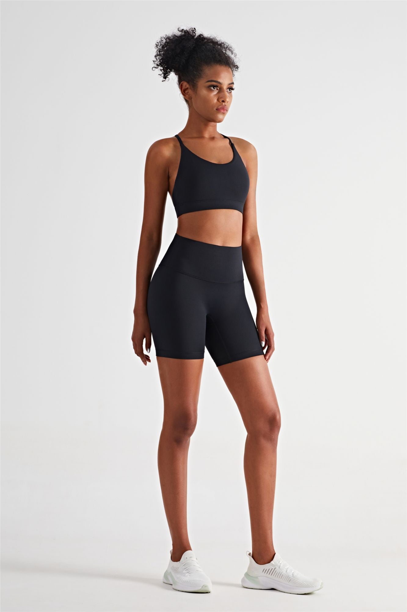 Activewear Set | Triangle Back Sports Bra &amp; High-Waisted Shorts