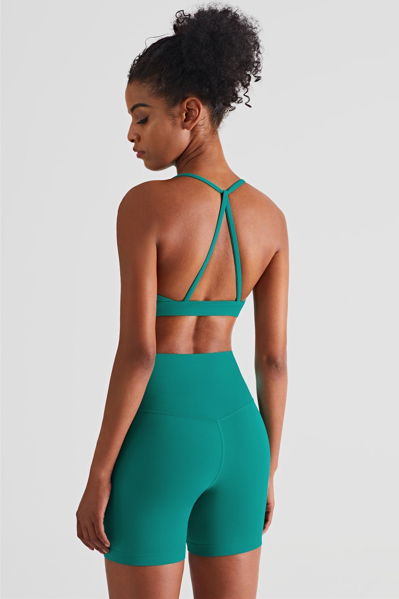 Activewear Set | Triangle Back Sports Bra &amp; High-Waisted Shorts