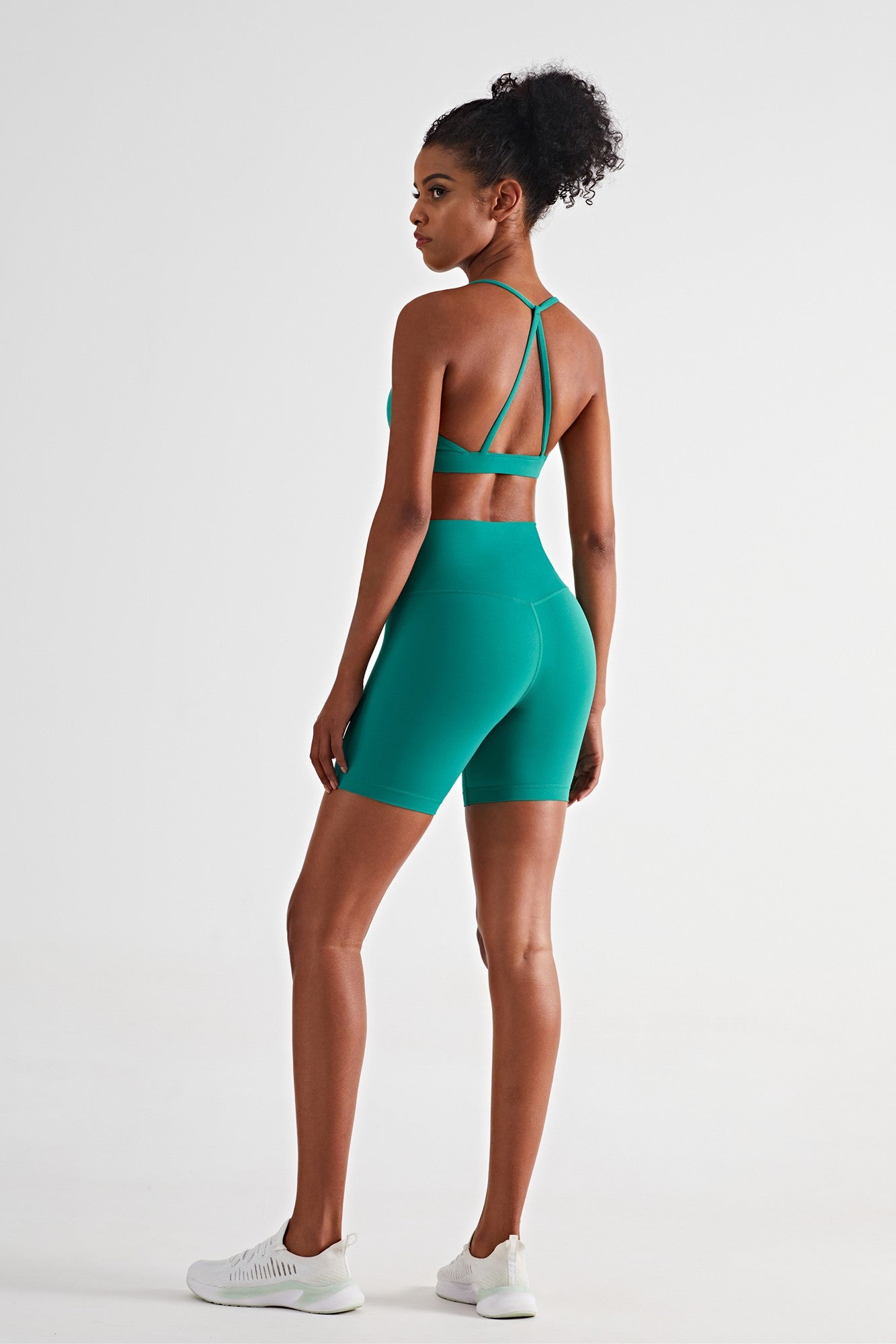 Activewear Set | Triangle Back Sports Bra &amp; High-Waisted Shorts