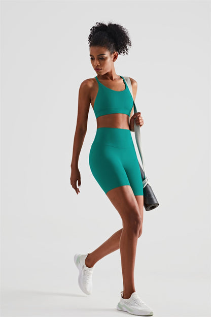 Activewear Set | Triangle Back Sports Bra &amp; High-Waisted Shorts