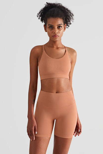 Activewear Set | Triangle Back Sports Bra &amp; High-Waisted Shorts