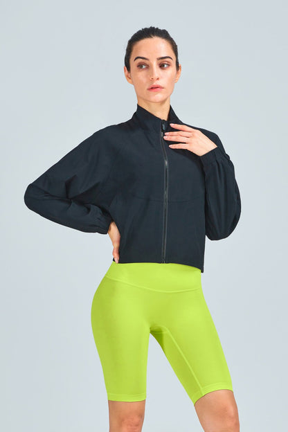 Full-Zip Cropped Track Jacket