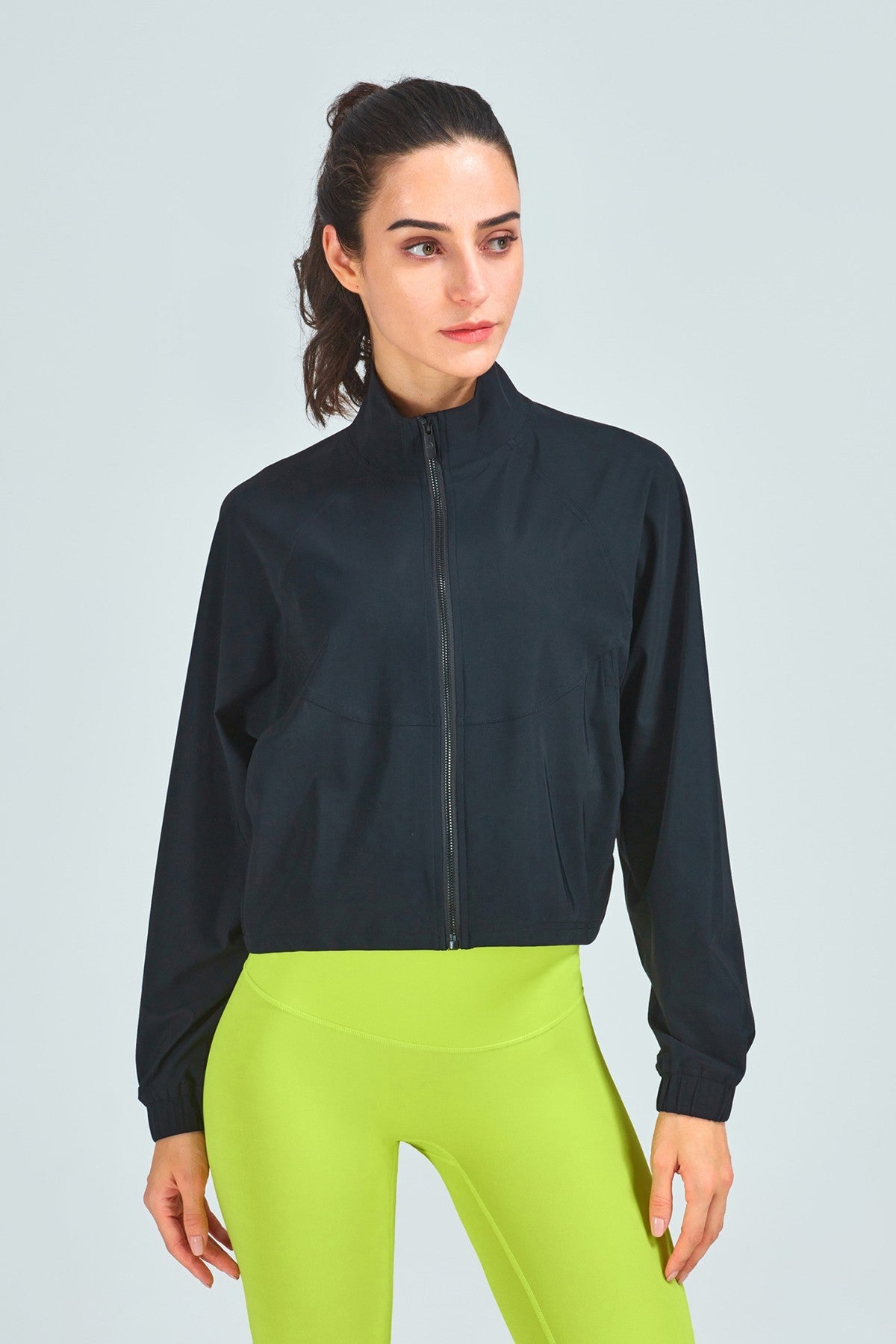 Full-Zip Cropped Track Jacket