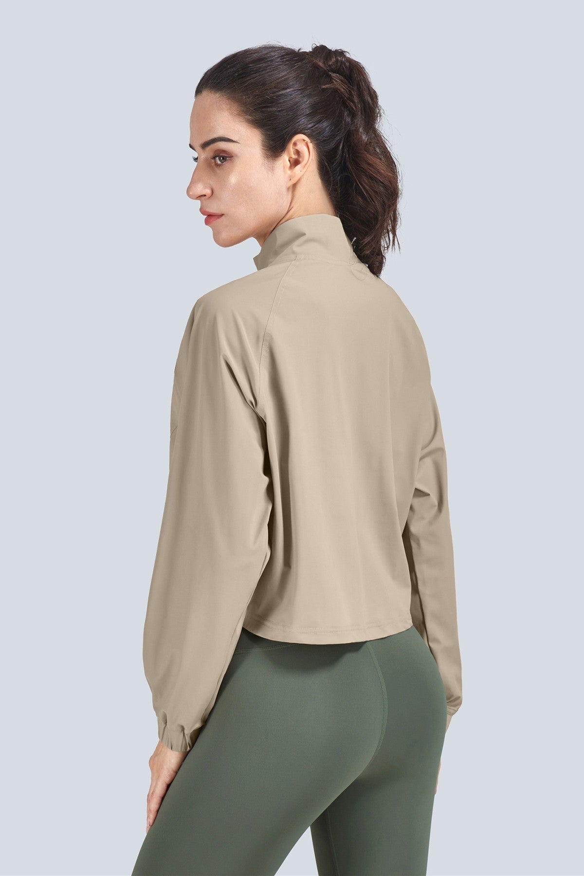 Full-Zip Cropped Track Jacket