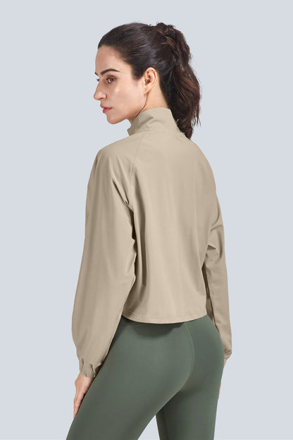 Full-Zip Cropped Track Jacket