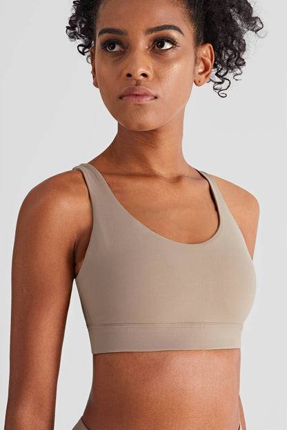 V-Back Scoop Neckline Sports Bra