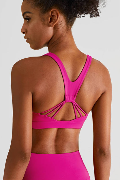 V-Back Scoop Neckline Sports Bra