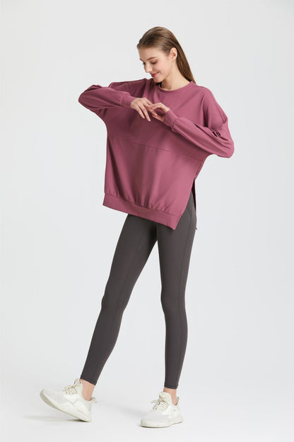 Waffle Knit Long Sleeve Sweatshirt - Adds Texture and Interest