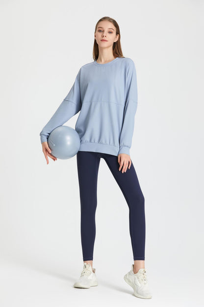 Waffle Knit Long Sleeve Sweatshirt - Adds Texture and Interest